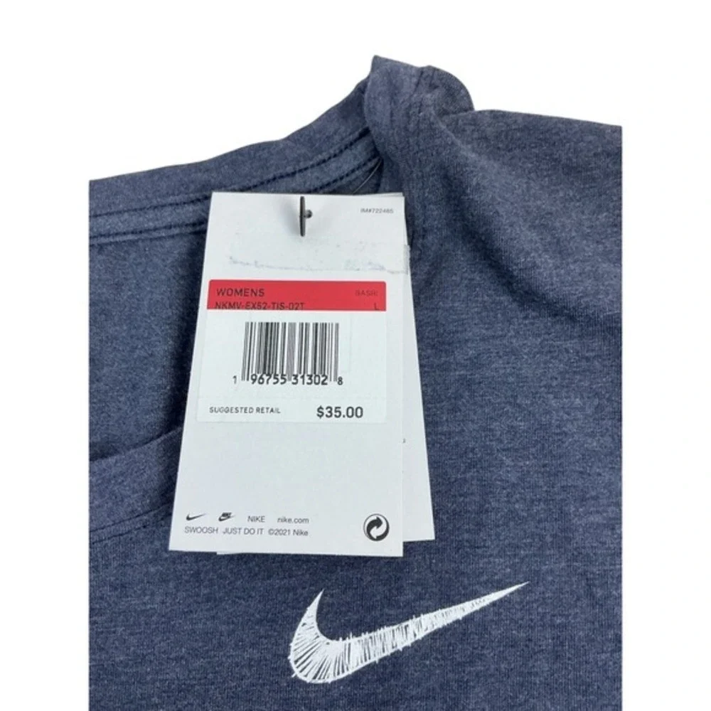 Nike Womens Large Graphic T-Shirt Navy Blue‎ Baseball Theme New With Tags